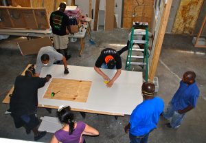 Trainees at the Solar One Workforce Lab